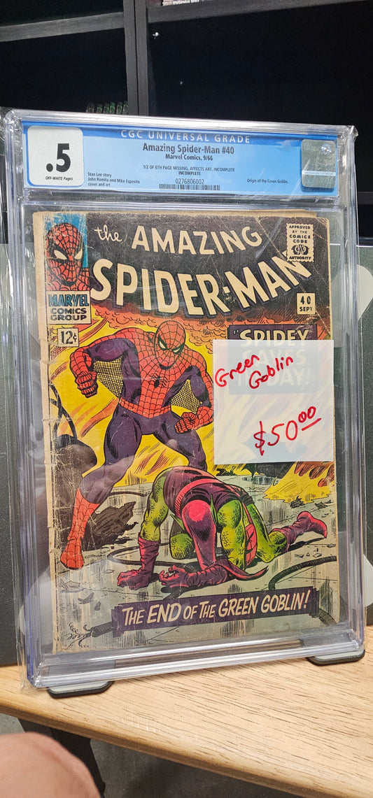 Amazing Spider-Man #40 .5 CGC $50.00