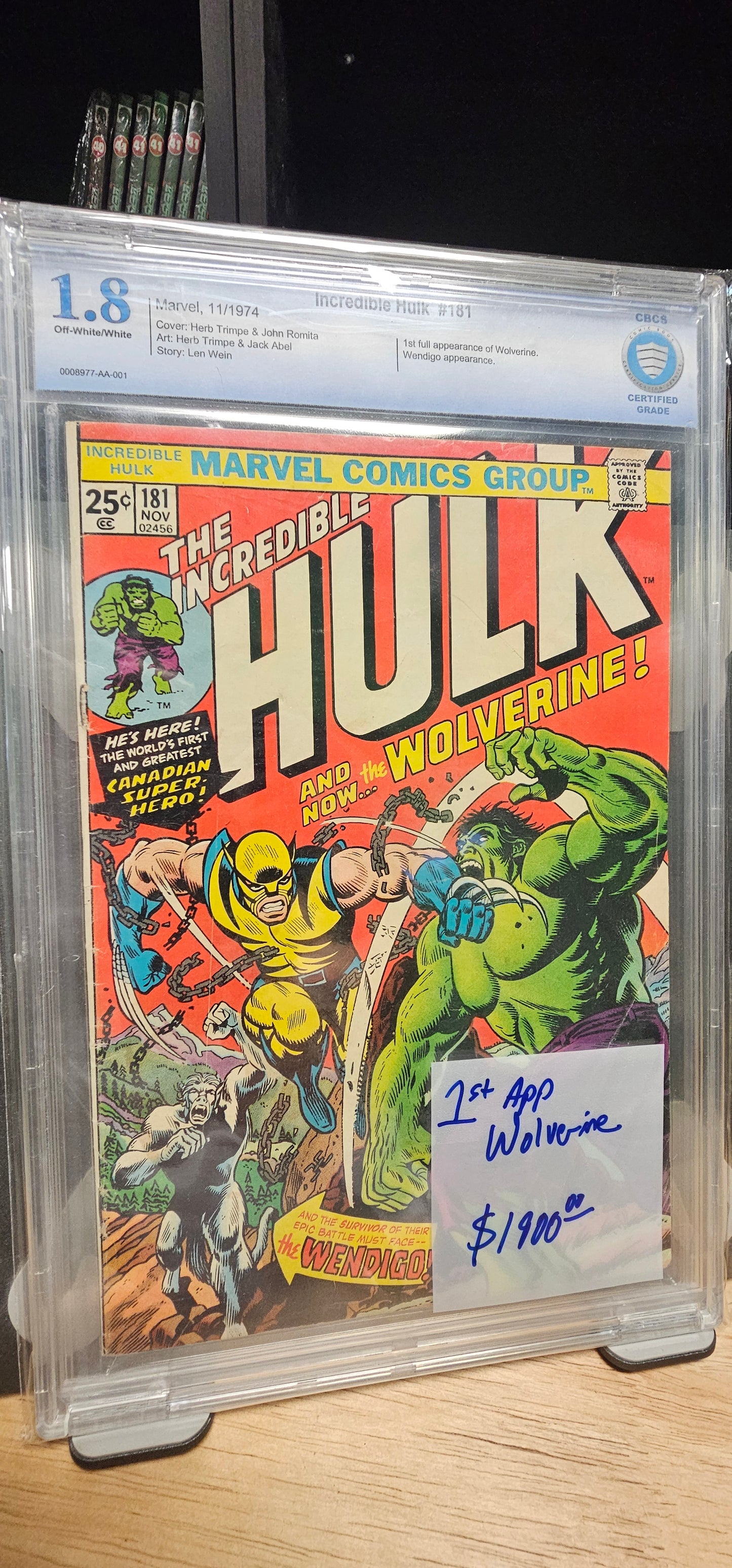 Incredible Hulk #181 1.8 CGC $1900.00