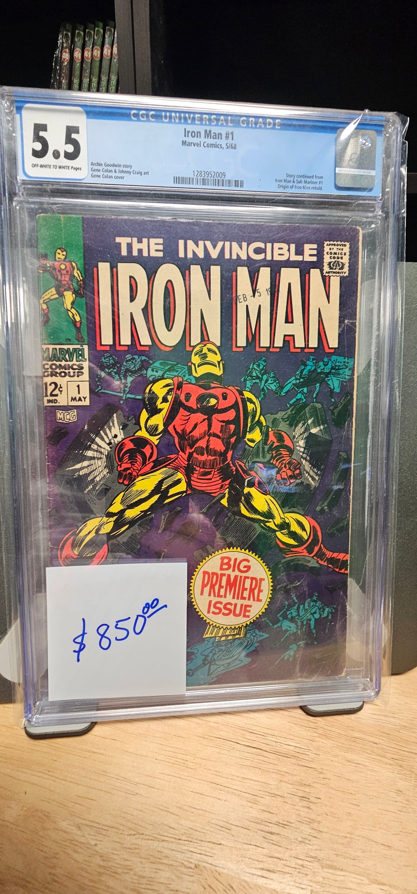 Iron Man No. 1   5.5 CGC $850.00